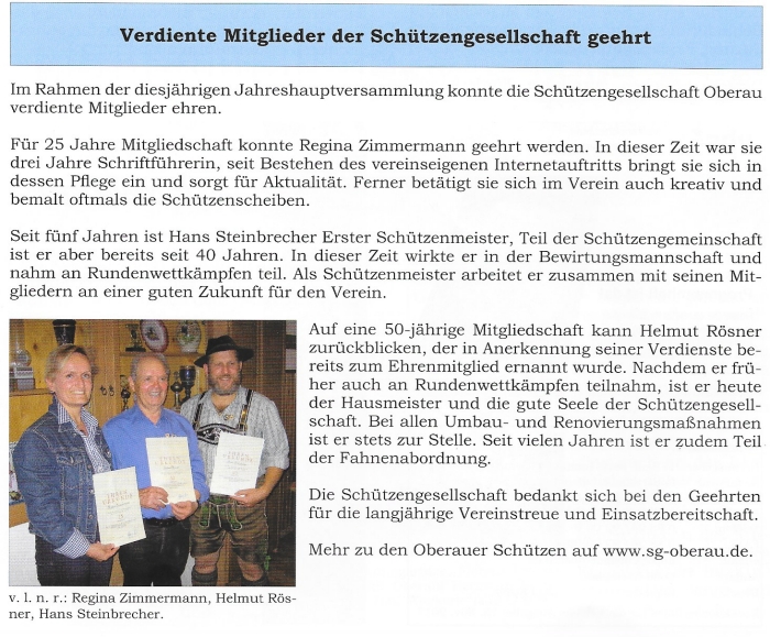 Oberauer Gemeindeblatt: Artikel Verdiente Mitglieder